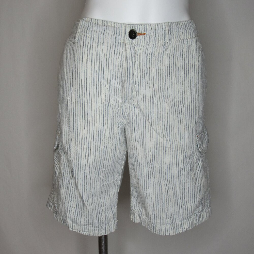 Tommy Bahama White Blue Stripe Cargo Shorts 10" Men's 34
